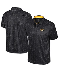 Colosseum Men's Black Missouri Tigers Football Print Polo Shirt