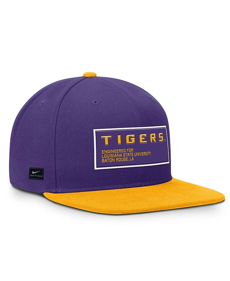 Nike Men's Purple/Gold Lsu Tigers 2025 On-Field Patch Pro Dri-fit Snapback Hat