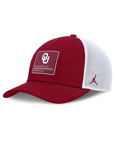 Jordan Men's Crimson/White Oklahoma Sooners 2025 On-Field Rise Engineered Trucker Adjustable Hat