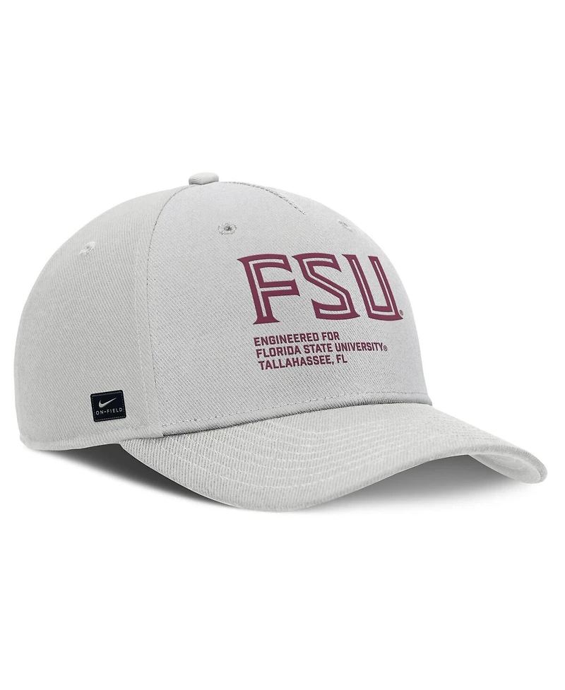 Nike Men's Gray Florida State Seminoles 2025 Sideline Dust Pinched Rise Adjustable Hat