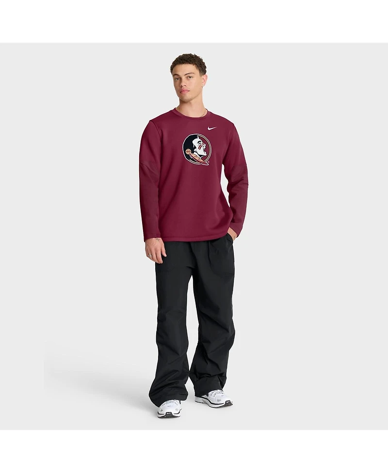 Nike Men's Garnet Florida State Seminoles 2025 Sideline Coach Performance Long Sleeve T-Shirt