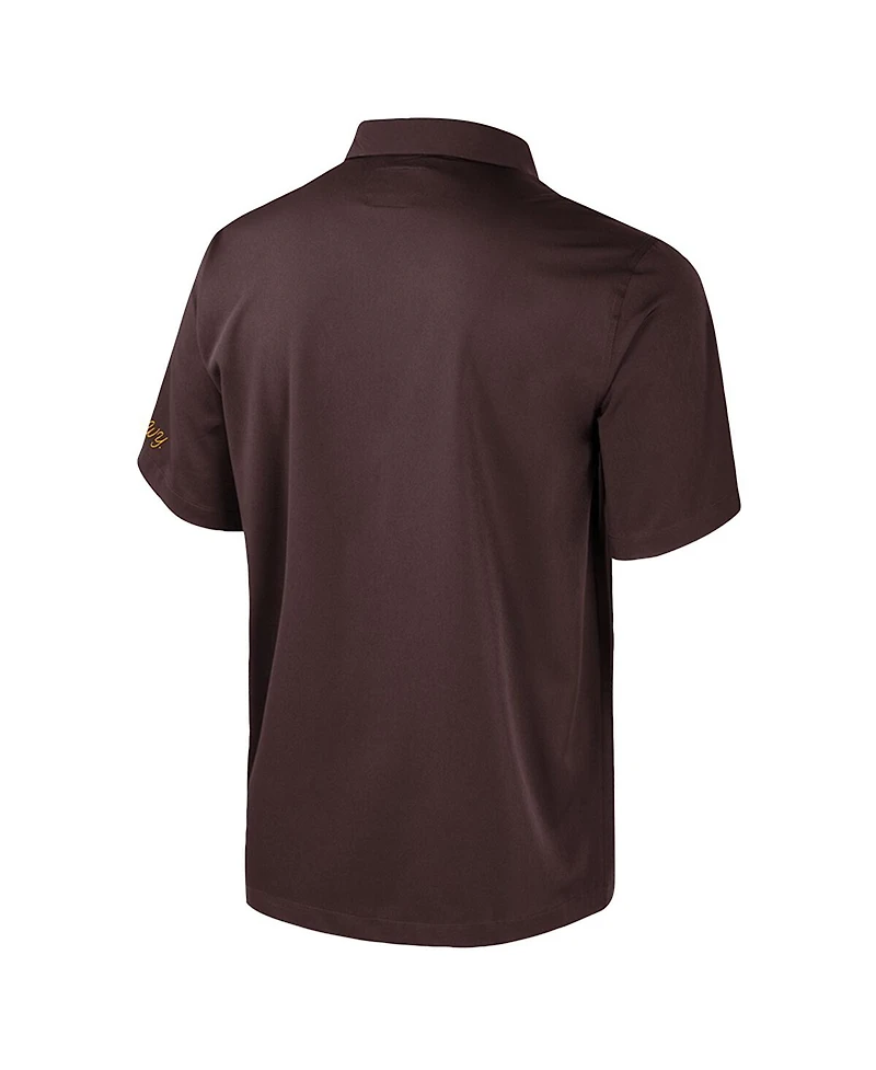 Colosseum Men's Brown Wyoming Cowboys Strike Bowling Button-Up Shirt