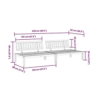 vidaXL Garden Pallet Middle Sofa Natural Wood Solid acacia wood Medium