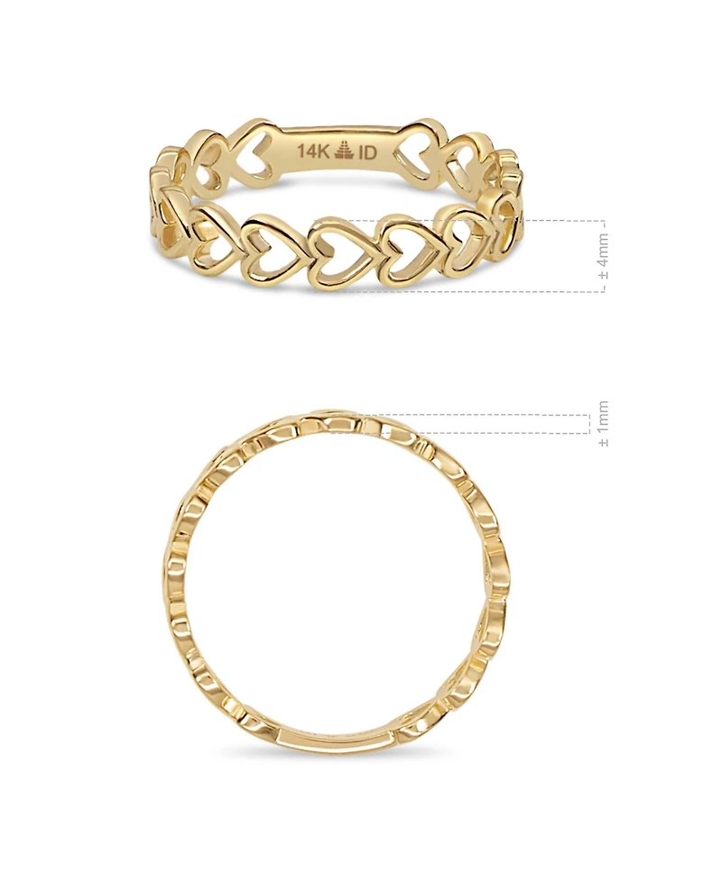 Devata Sweet Heart Ring in 14K Gold, Size 9, approx. 1.9 grams.