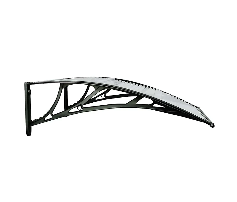 vidaXL Door Canopy Black, Transparent Polycarbonate, Abs, Aluminum