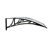 vidaXL Door Canopy Black, Transparent Polycarbonate, Abs, Aluminum