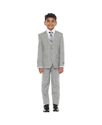 Perry Ellis Little Boys 5 Piece Windowpane Suit,Vest,Pants,Shirt and Tie Set