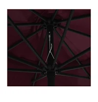 vidaXL Garden Parasol with Metal Pole 153.5" Bordeaux Red