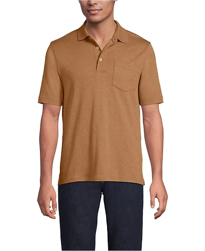 Lands' End Men's Tall Short Sleeve Cotton Supima Polo Shirt with Pocket
