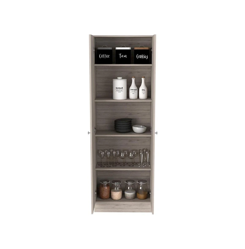 Tuhome Multistorage Pantry Light Gray Mdf