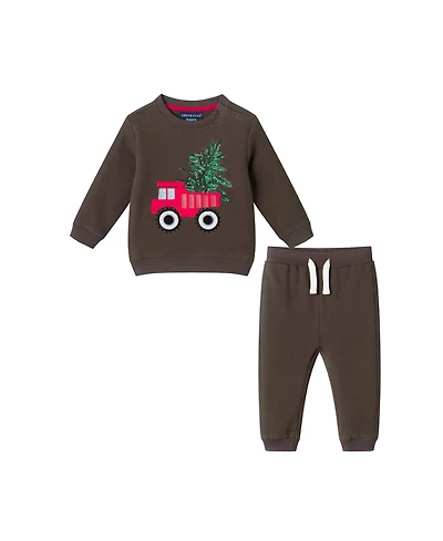 Andy & Evan Baby Boys Truck Applique Matching Set
