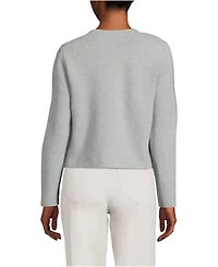 Lands' End Women's Petite Fine Gauge Cotton Milano Blazer Sweater