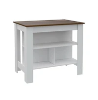 Tuhome Cala Kitchen Island White / Walnut Mdf