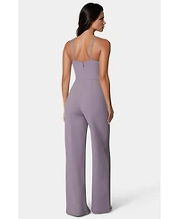 Bebe Women's Halter Palazzo Leg Jumpsuit