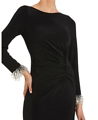 Mac Duggal Women'sLong Sleeve Jersey Gown With Beaded Cuff Sleeves