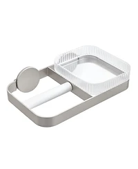 iDesign Wall Mounted Paper Holder with Shelf - Clear/Satin/Gray