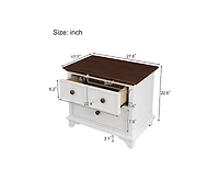 Casainc Wooden Small Cabinet with Two Drawer