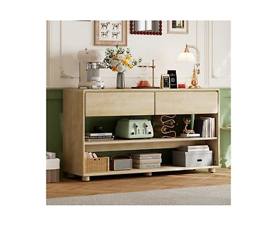 Casainc Storage Cabinet Vintage Entryway Table with Drawers and Shelves