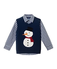 Andy & Evan Toddler/Child Boys Snowman Sweater Vest Set