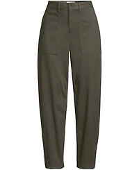 Lands' End Women's Chino High Rise Barrel Leg Utility Ankle Pants