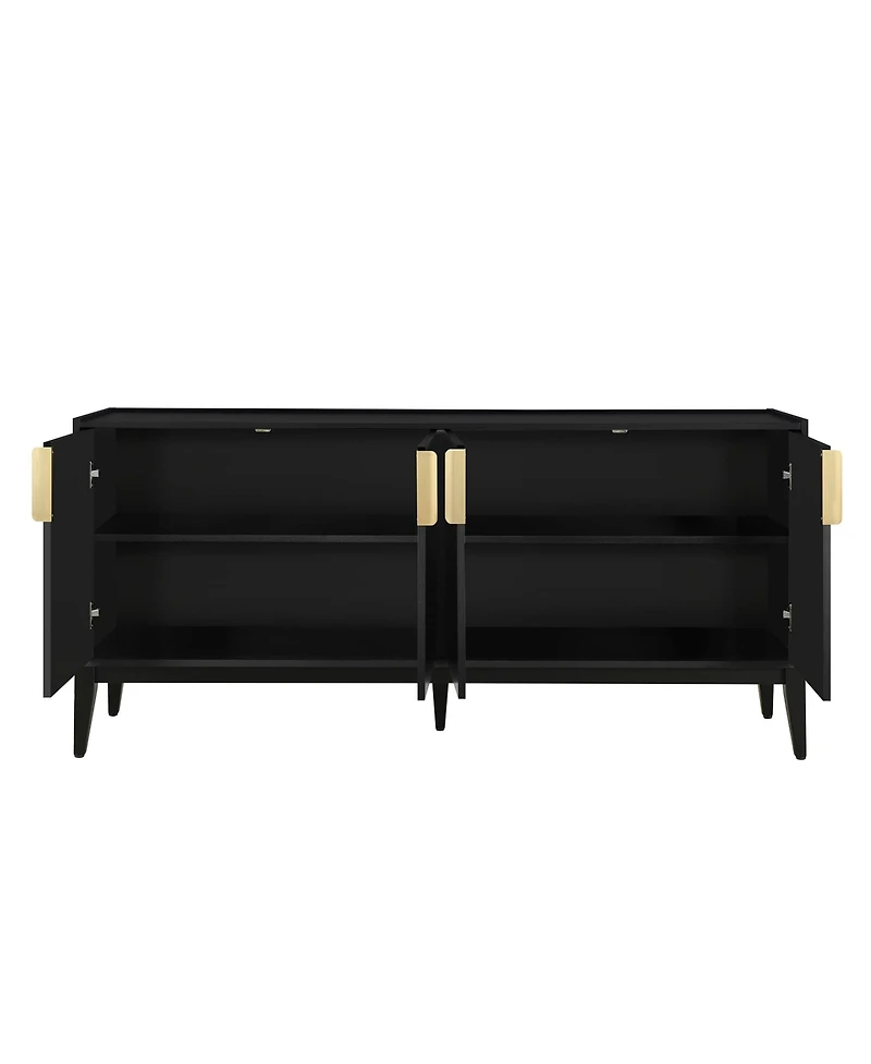 Storage Cabinet Sideboard Wooden with 4 Doors for Hallway, Entryway, Living Room, Adjustable Shelf