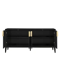 Storage Cabinet Sideboard Wooden with 4 Doors for Hallway, Entryway, Living Room, Adjustable Shelf