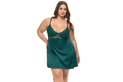 Oh La Cheri Plus Dawn Satin Babydoll