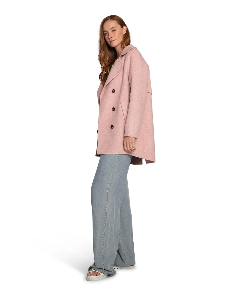 Belle & Bloom Women's Wanna Be Loved Wool Blend Peacoat