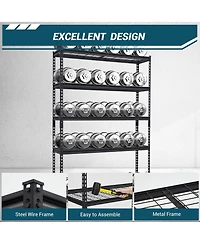 gaomon 48x18x72 Inch Garage Shelving Heavy Duty, Storage Shelves 2500Lbs Capacity, Adjustable Metal Shelving Unit, 5 Tier Industrial Shelves for Basem