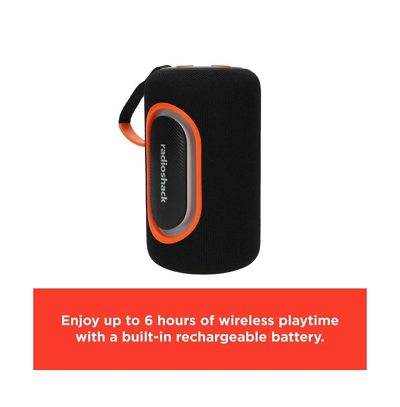 RadioShack Wireless Speaker, 20W, Bluetooth 5.3, Rgb Lights, Waterproof IPX5, Portable 4001779 Black