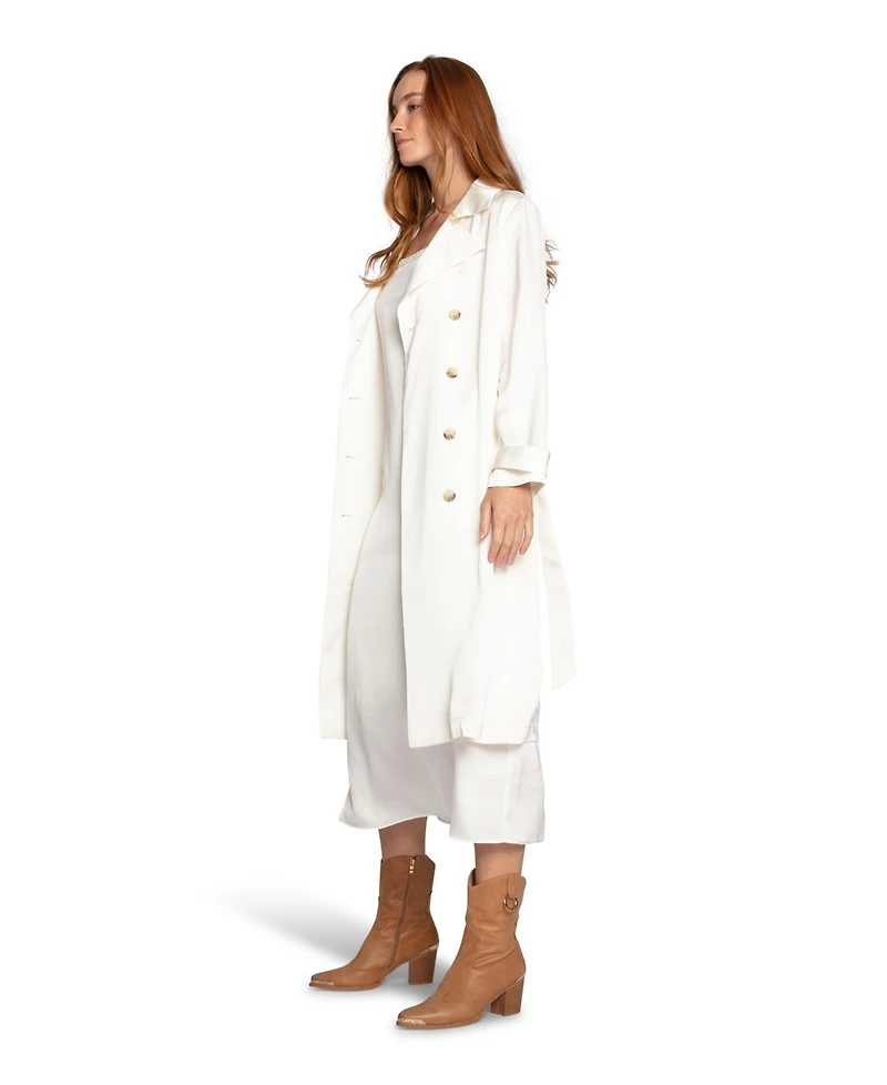 Belle & Bloom Women's Love Language Satin Trench