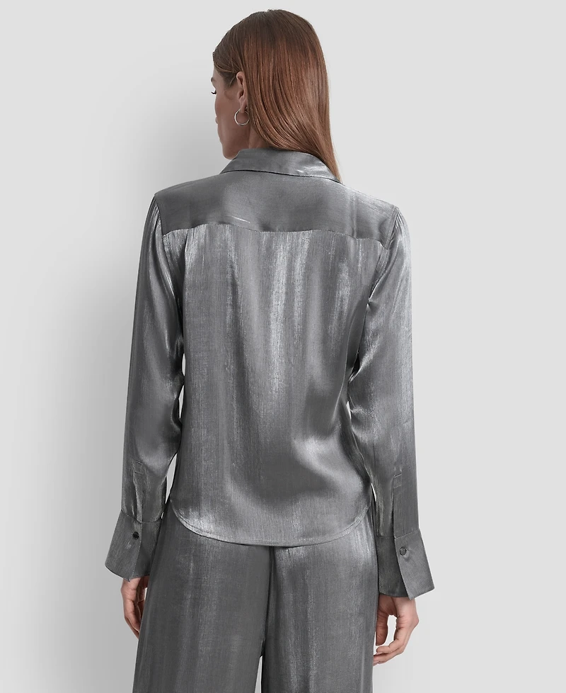 Dkny Women's Pocket Detail Long Sleeve Top