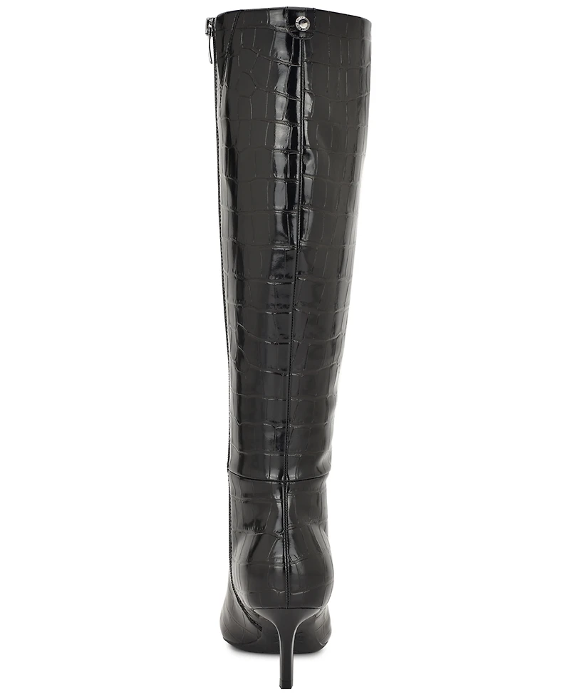Nine West Women's Kimdee 9X9 Wide Calf Tall Stiletto Dress Boots