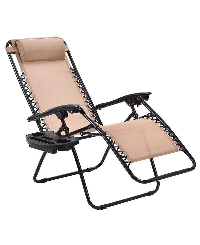 Costway 2PCS Zero Gravity Chairs Lounge Patio Folding Recliner Outdoor