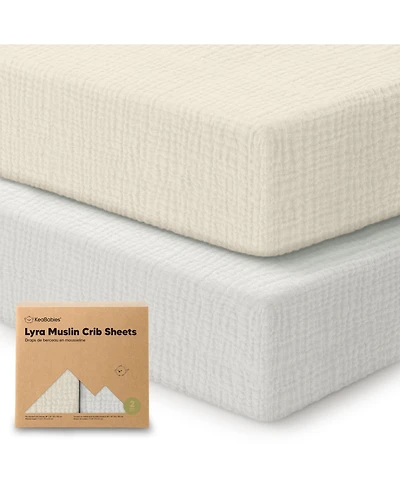 KeaBabies Lyra Muslin Crib Sheets for Boys, Girls, 2pk 52x28 Cotton Baby Mattress Fitted, Soft, Breathable