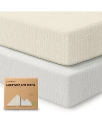 KeaBabies Lyra Muslin Crib Sheets for Boys, Girls, 2pk 52x28 Cotton Baby Mattress Fitted, Soft, Breathable
