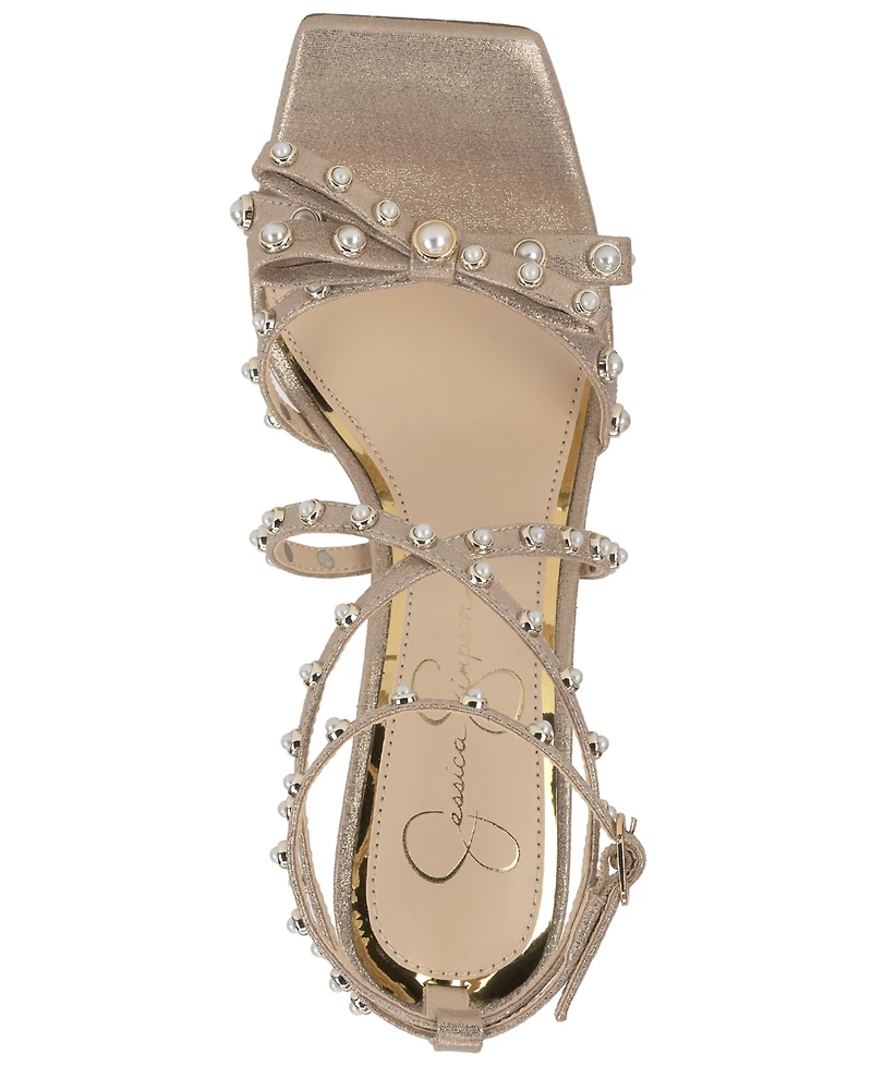 Jessica Simpson Women's Loelva Strappy Studded Dress Sandals