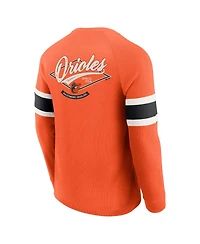 Darius Rucker Collection by Fanatics Men's Orange Baltimore Orioles Waffle-Knit Raglan Long Sleeve Henley T-Shirt