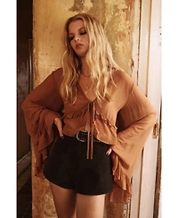 Nasty Gal Women's Distressed Faux Leather Hotpants