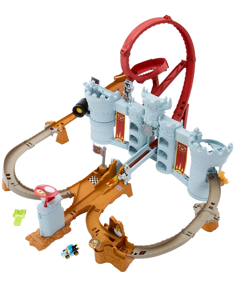 Hot Wheels Mario Kart Bowser's Castle Track Set and Vehicle