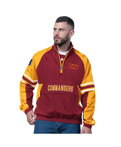 Starter Men's Burgundy Washington Commanders Prospect Half-Zip Pullover Sweatshirt