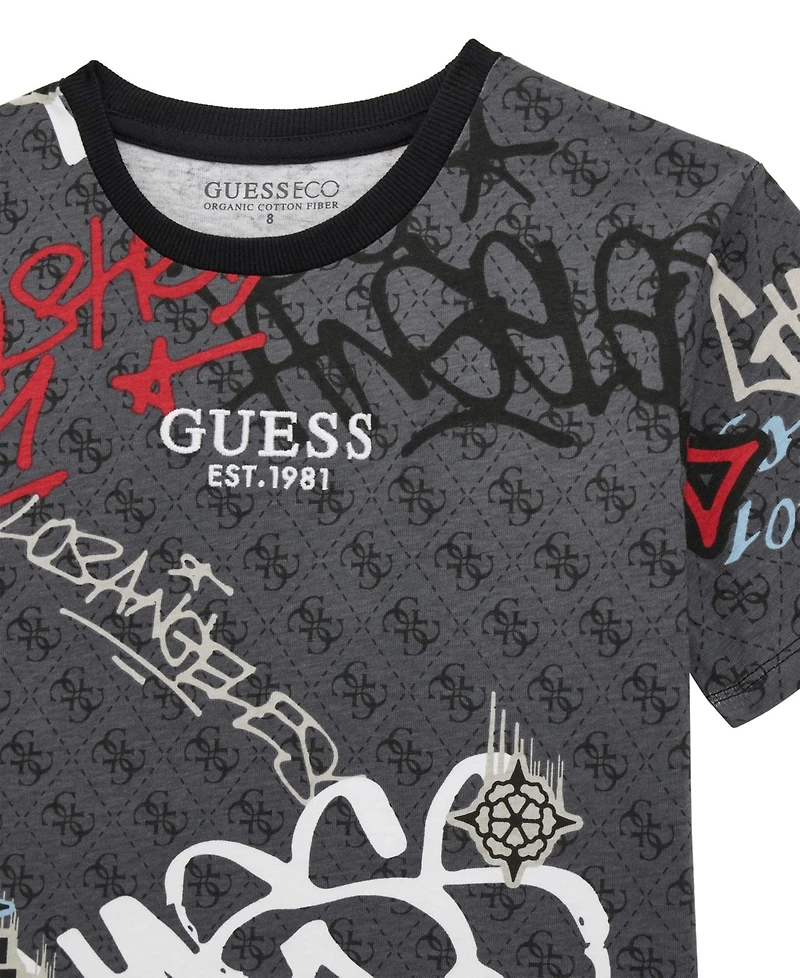 Guess Big Boys Printed Short Sleeve T-Shirt