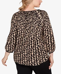 Ruby Rd. Plus Gored Texture Animal Print Sweater