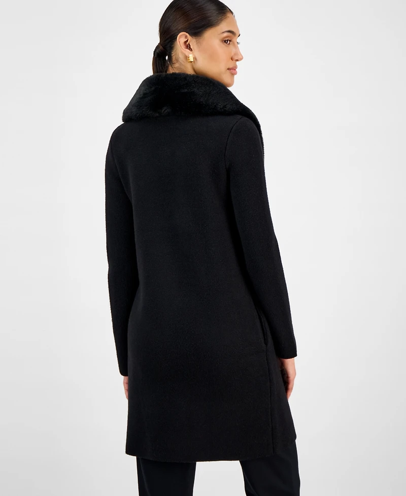 T Tahari Women's Faux-Fur Shawl-Collar Jacket