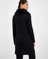 T Tahari Women's Faux-Fur Shawl-Collar Jacket