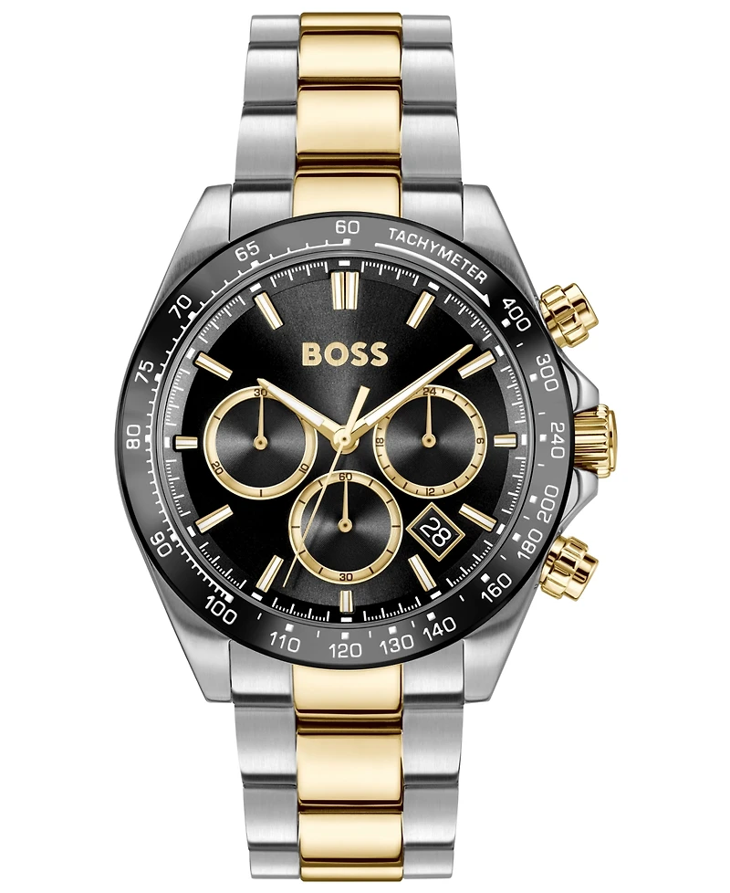 Hugo Boss Men's Hero 2.0 Quartz Fashion Chrono Two Tone Stainless Steel Watch, 44mm