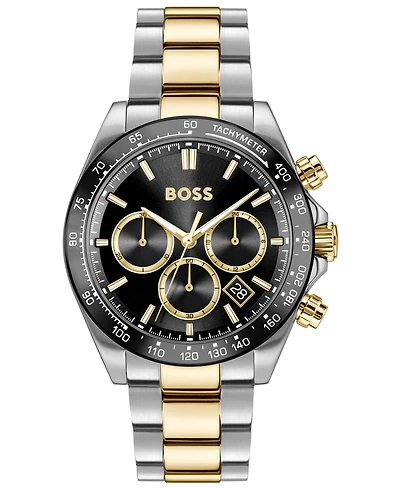 Hugo Boss Men's Hero 2.0 Quartz Fashion Chrono Two Tone Stainless Steel Watch, 44mm