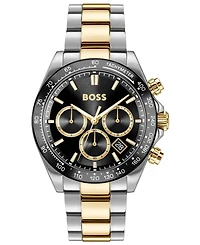 Hugo Boss Men's Hero 2.0 Quartz Fashion Chrono Two Tone Stainless Steel Watch, 44mm