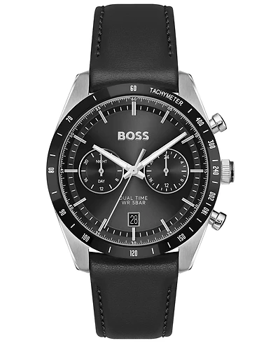 Hugo Boss Men's Tourmaster Quartz Multifunction Calfskin Watch