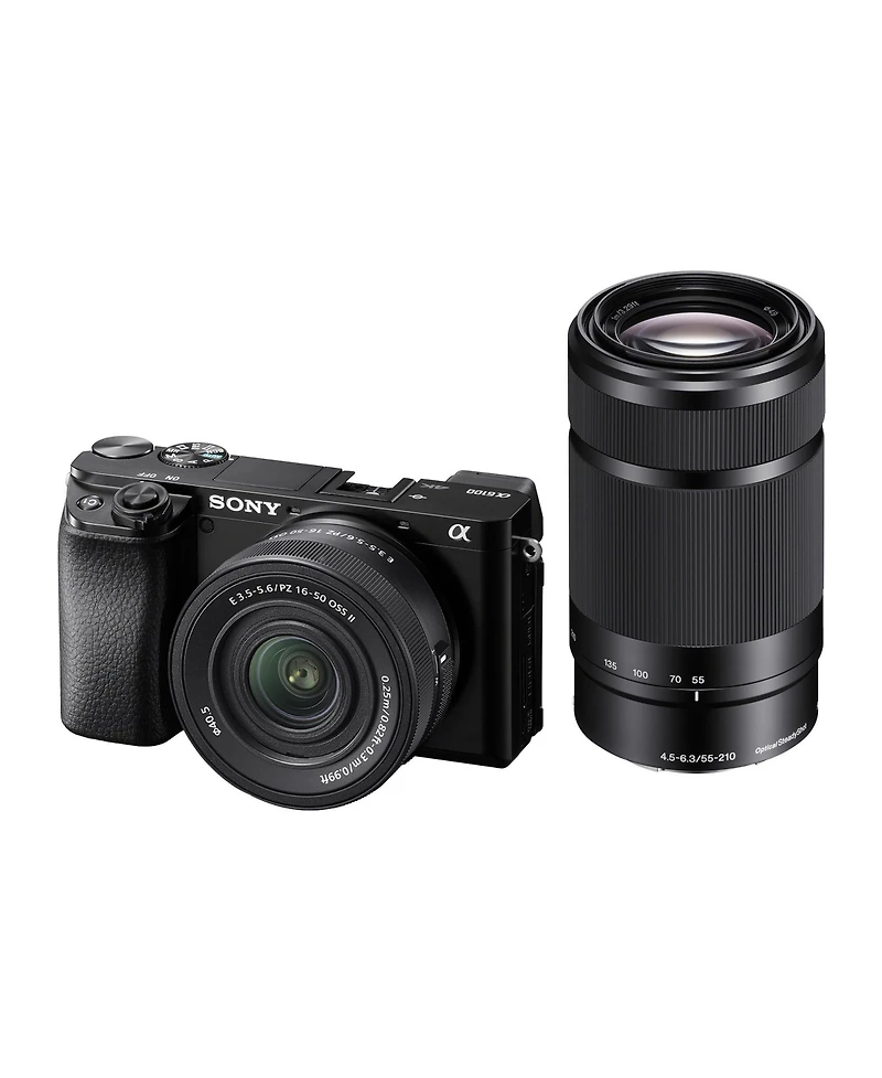 Sony Alpha a6100 Aps-c Mirrorless Camera with 16-50mm M2 and 55-210mm Lenses